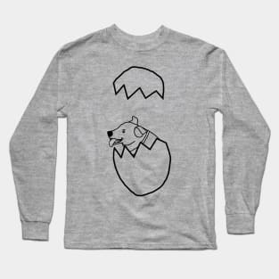 Minimal Puppy Dog Popping out of Easter Egg Long Sleeve T-Shirt